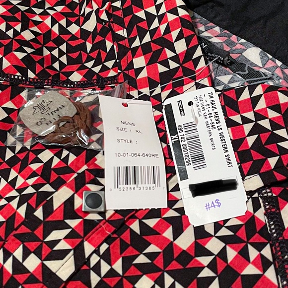 🟥NWT- Tin Haul Mens XL Western Geometric Long Sleeve Snap Shirt - Picture 2 of 7